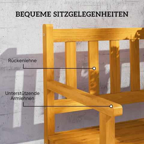 Rootz 2-Seater Garden Bench - Weatherproof Bench - Outdoor Seating - 320kg Load - Yellow Finish - 149x56.5x89cm
