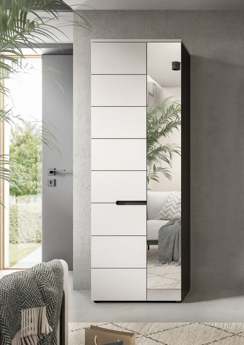 Rootz Wardrobe - Closet Organizer - Storage Cabinet - Extendable Rail - 65x190x37 cm