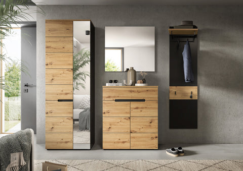 Rootz Wardrobe Combination - Storage Solution - Hallway Organizer - Easy Installation - 220x190x37 cm