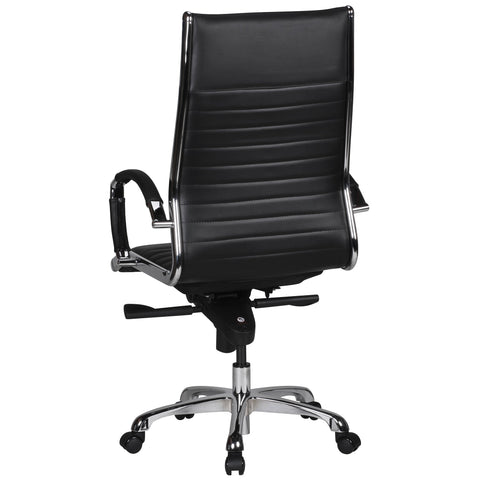 Rootz Office Chair - Desk Chair - Genuine Leather - Ergonomic Design - High Gloss Aluminum - Adjustable Mechanism - 120kg Capacity - 60cm x 60cm x 112-122cm