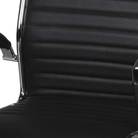 Rootz Office Chair - Desk Chair - Genuine Leather - Ergonomic Design - High Gloss Aluminum - Adjustable Mechanism - 120kg Capacity - 60cm x 60cm x 112-122cm