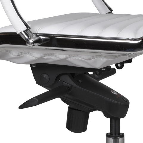 Rootz Bureaustoel - Bureaustoel - Draaistoel - Echt leer - Ergonomisch ontwerp - Hoogglans aluminium - 60cm x 60cm x 112-122cm