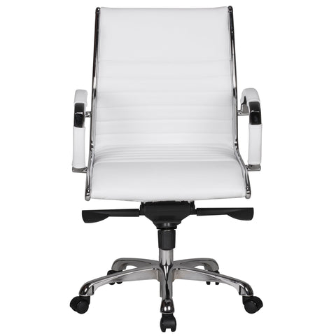 Rootz Bureaustoel - Bureaustoel - Echt leer - Ergonomisch ontwerp - Armleuningen hoogglans chroom - Verstelbaar Multiblock-mechanisme - 60cm x 60cm x 97-107cm