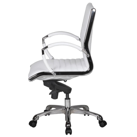 Rootz Bureaustoel - Bureaustoel - Echt leer - Ergonomisch ontwerp - Armleuningen hoogglans chroom - Verstelbaar Multiblock-mechanisme - 60cm x 60cm x 97-107cm