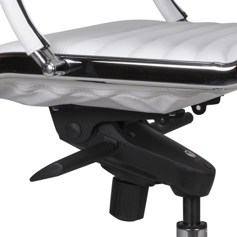 Rootz Bureaustoel - Bureaustoel - Echt leer - Ergonomisch ontwerp - Armleuningen hoogglans chroom - Verstelbaar Multiblock-mechanisme - 60cm x 60cm x 97-107cm