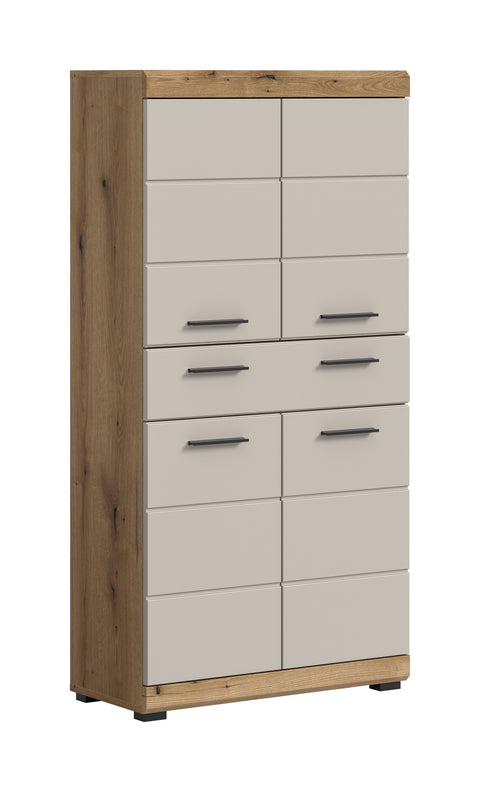 Rootz Midi Cabinet - Storage Unit - Versatile Furniture - Easy-care MDF - 74x141x31cm Brown
