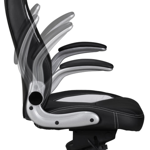 Rootz Sport Racing Directiestoel - Bureaustoel - Draaistoel - Comfortabele hoge rugleuning - Verstelbare armleuningen - Soepel rollende tapijtwielen - 122-128 cm x 72 cm x 58 cm