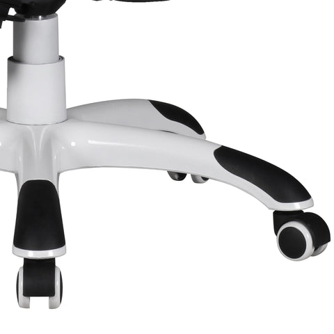 Rootz Executive Chair - High-Gloss Leatherette - White Office Chair - Comfortable, Adjustable, Foldable - 72cm x 58cm x 122-128cm