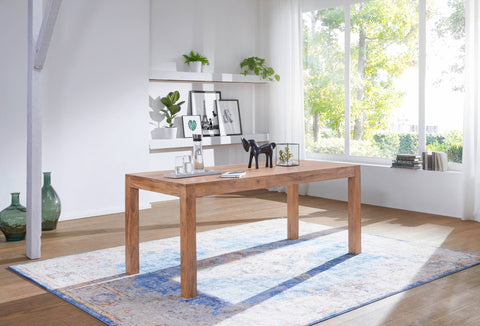 WOHNLING Solid Wood Dining Table - Modern Table - Acacia Wood - Handmade - 160cm x 80cm x 76cm
