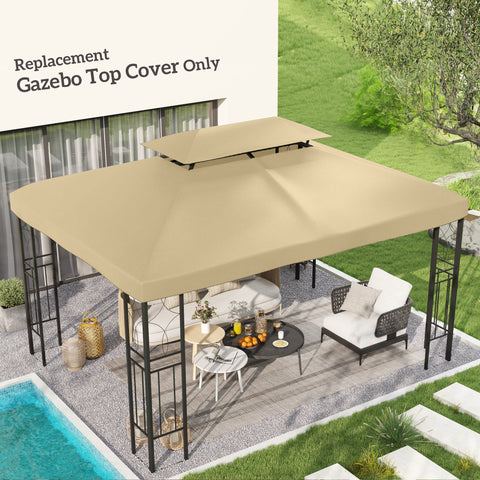 Rootz Pavilion Garden Roof Replacement - Canopy Cover - Tent Roof - Durable Polyester - 3m x 4m