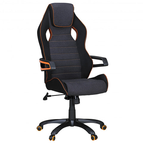 Rootz Ergonomic Racing Office Chair - Swivel Chair - Adjustable Backrest - Breathable Fabric - Contrasting Color - Racing Armrests - Synchronous Mechanism - 120kg Capacity - 8+ Hours Sitting Time - Nylon Base - 100% Polyester - 120-130cm x 53cm x 53cm