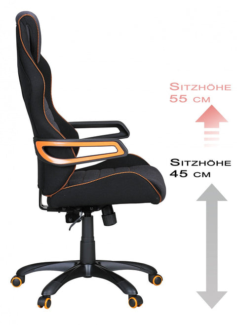 Rootz Ergonomic Racing Office Chair - Swivel Chair - Adjustable Backrest - Breathable Fabric - Contrasting Color - Racing Armrests - Synchronous Mechanism - 120kg Capacity - 8+ Hours Sitting Time - Nylon Base - 100% Polyester - 120-130cm x 53cm x 53cm