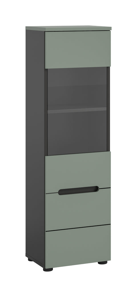 Rootz Display Cabinet - Showpiece Case - Exhibit Shelf - Stylish Presentation - 36x125x33cm - Green, Quick & Easy Installation
