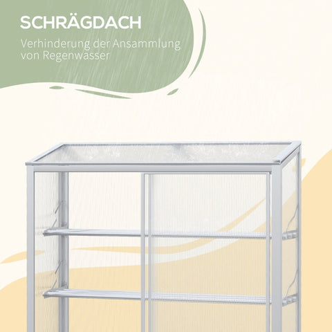 Rootz Greenhouse - Plant Shelter - Garden Conservatory - Extend Growth Period - Protect from Insects and Frost - Adjustable Shelves - 100L x 33W x 162/171H cm - Aluminum Alloy and Polycarbonate