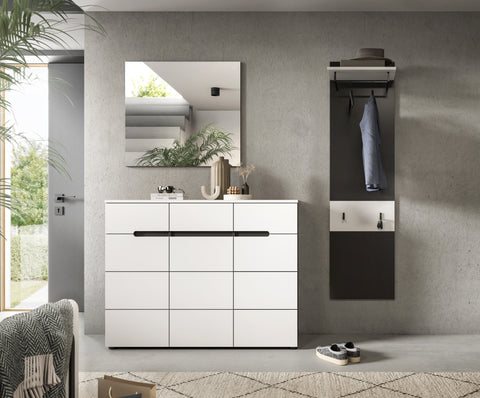 Rootz Wardrobe Combination - Closet Set - Storage Solution - Easy Installation - 180x190x37 cm - White Imitation