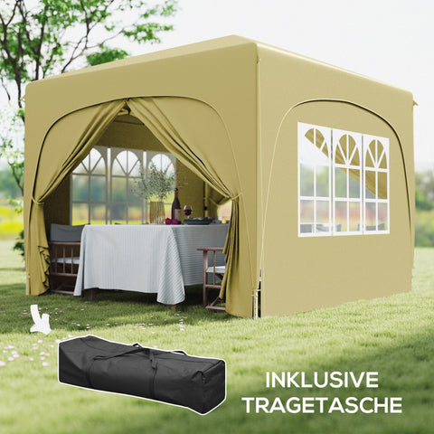 Rootz 3x3m Pop-Up Garden Tent - Outdoor Gazebo - Party Tent - UPF50+ Protection - 300cm x 300cm x 273cm