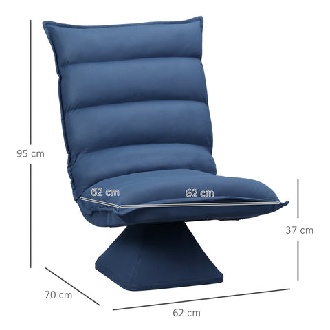 Rootz Floor-Level Lounger Chair - Swivel Chair - Rotatable Seat - Adjustable Comfort - 62 x 70 x 95 cm - Blue