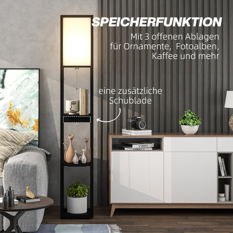 Rootz Floor Lamp - Standing Light - Tower Lamp - USB Ports & Foot Switch - 26L x 26B x 269H cm