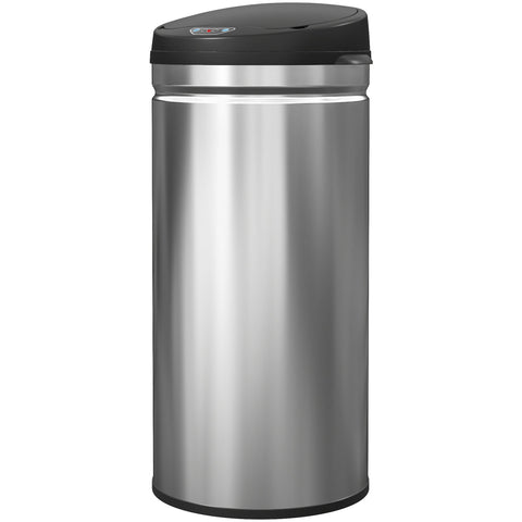 Rootz Sensor Waste Bucket - Touch-Free Trash Bin - Soft-Close Lid - Hygienic Kitchen Essential - 42L - Stainless Steel - 30.5cm x 30.68cm