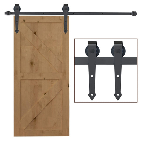 Rootz Sliding Door Hardware Set - Antique Style - Carbon Steel - Smooth Gliding - 200cm x 4cm x 0.6cm