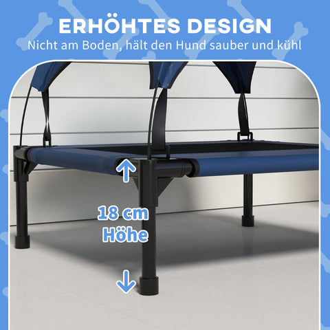 Rootz Dog Bed with Roof - Breathable Pet Bed - Water-repellent - Offers Cooling - 76 x 61 x 69.5 cm Blue