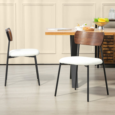 Rootz 2 Piece Set Dining Room Chairs - Kitchen Chairs - Modern Seatings - Soft Web Fur - 46cm W x 48cm D x 72cm H