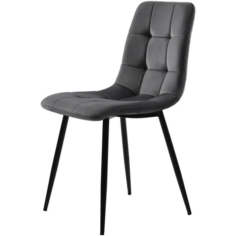 Rootz Set of 4 Dining Chairs - Velvet Look Seating - Comfortable Padded Chairs - Ergonomic Design - 44L x 46W x 86H cm