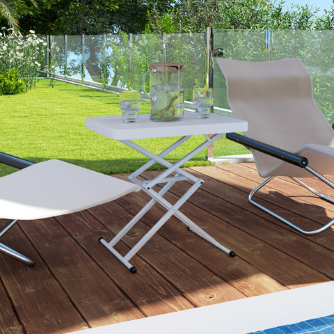 Rootz Garden Table - Portable Table - Bistrotic - Space-Saving, Foldable, 5 Height Options - 65x45x70cm