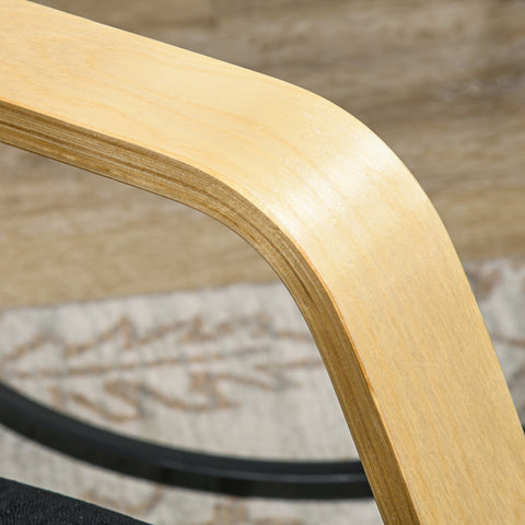 Rootz Rocking Chair - Relaxing Armchair - Adjustable Foot Stools - Comfort & Storage - 67cm x 110cm x 91cm Black