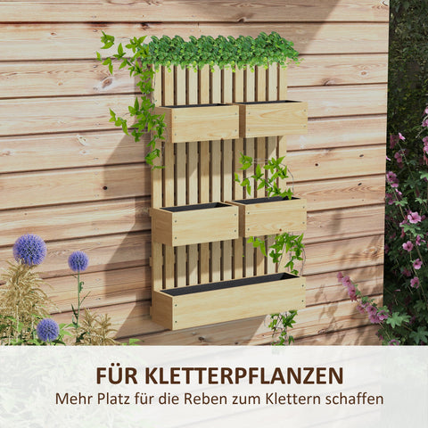 Rootz Elevated Wooden Garden Bed - Raised Planter - Adjustable Flower Box - Versatile & Durable - 60x16x100cm Brown