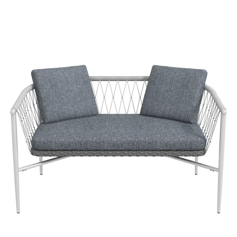 Rootz Garden Set - 4 Pieces - Swing Function - Seat Cushions - Polyrattan - Metal Frame - Gray - 68W x 68D x 67H cm