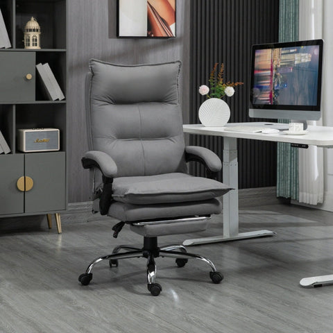Rootz Vinsetto Office Chair - Ergonomic Desk Chair - Massage and Heating Chair - Ultimate Comfort - 155° Tilt and Footrest - Adjustable Height - 66cm x 74cm x 114-121.5cm