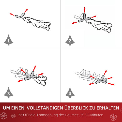 Rootz Artificial Christmas Tree - Festive Tree - Holiday Tree - Reusable - Flame Retardant - Easy Assembly - ø105 x H180 cm