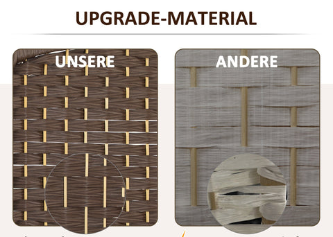 Rootz Room Divider - Foldable Partition - Privacy Screen - Pine Wood Frame - 135cm x 1.7cm x 180cm - Elegant Brown Finish