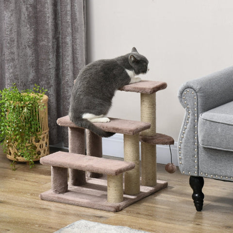Rootz Pet Staircase - Cat Climbing Steps - Kitty Play Tower - Helps Reach High Areas - Compact & Portable - Sturdy Design - 45cm x 40cm x 48cm