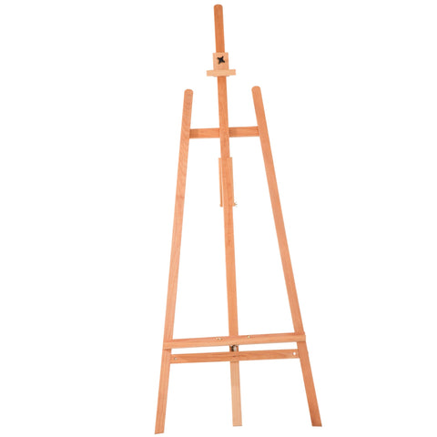 Rootz Adjustable Easel Frame - Painting Stand - Art Display - Natural Beech Wood - 65cm x 68cm x 230cm