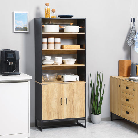 Rootz Buffet Kitchen Cabinet - Sideboard - Storage Unit - Adjustable Shelves - 75cm x 35cm x 175cm