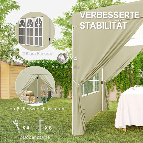 Rootz Pop Up Gazebo Tent - Garden Pavilion - Foldable Canopy - UPF50+ UV Protection - 248L x 248W x 270H cm - Green