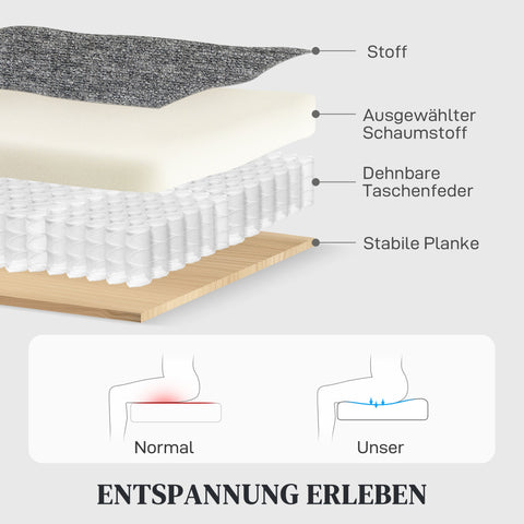 Rootz 2-Seater Sofa - Adjustable Recliner - Grey Fabric Couch - Comfortable Seating - 114cm x 98cm x 157cm