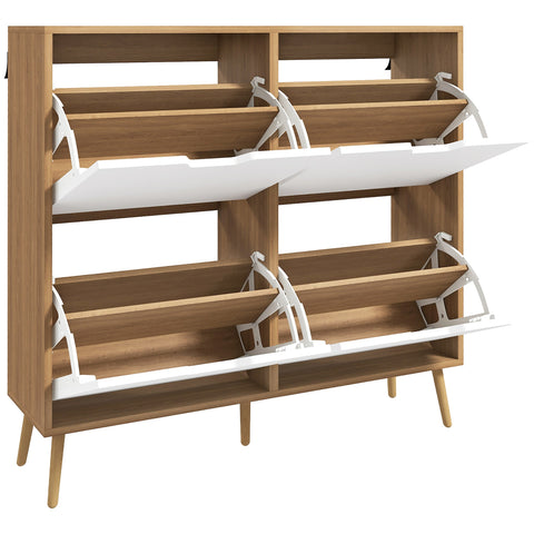 Rootz Shoe Cabinet - Footwear Organizer - Storage Solution - Adjustable Shelves - 95cm x 26cm x 95cm - Holds 16 Pairs