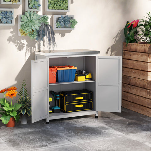 Rootz Garden Cabinet - Tool Cabinet - Outdoor Storage Cabinet - Water & Wear Resistant - 79cm x 43cm x 92cm