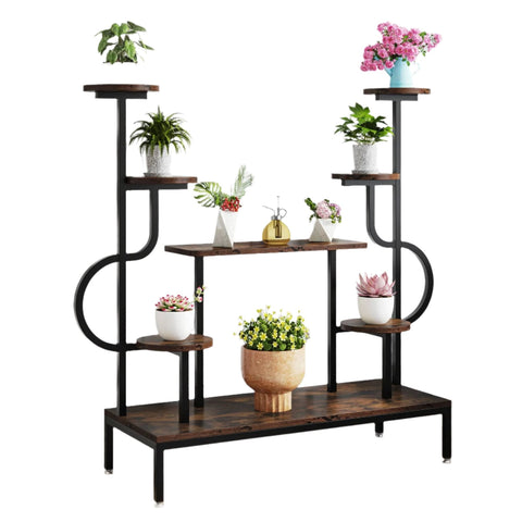 Rootz Corner Plant Shelf Unit - Plant Display Rack - Multi-Tier Stand - Sunlight-Friendly Design - 40 cm Depth x 100 cm Width x 126 cm Height