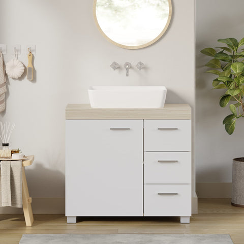 Rootz Sink Cabinet - Bathroom Cabinet - Vanity Cabinet - 3 Large Drawers - MDF - 30x70x64cm
