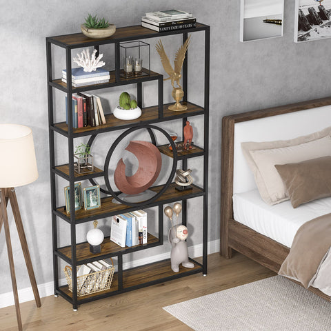 Rootz Industrial Bookshelf - Bookcase - Storage Shelf - Ample Storage - 110.00 cm W x 30.00 cm D x 184.00 cm H