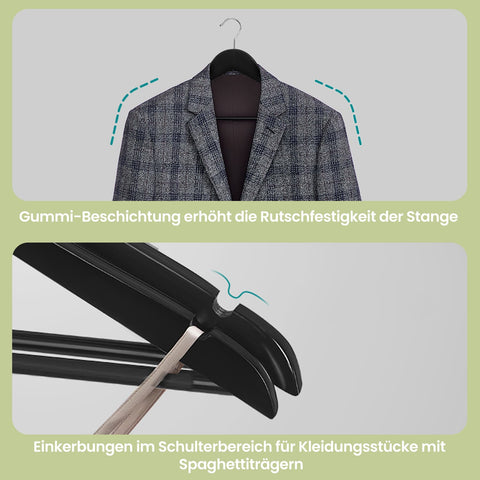 Rootz Clothes Hanger Set - Garment Holder - Solid Wood Hangers - Robust Design - 44.5 x 23 x 1.2 cm - 50s Set - Maple Wood