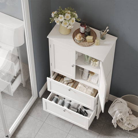 Rootz Bathroom Cabinet - Kitchen Cupboard - Storage Unit - MDF Classic Design - 30 x 60 x 110 cm