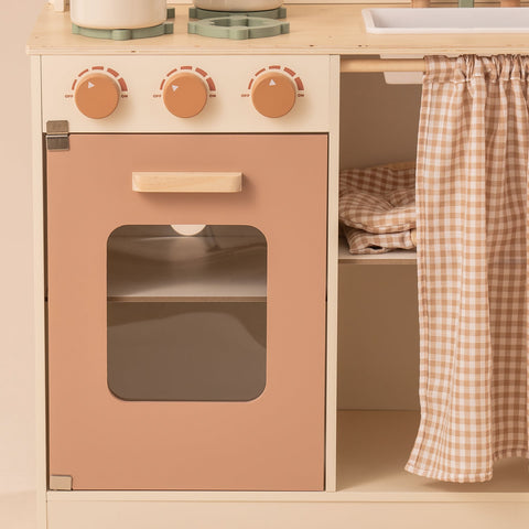 Rootz Rustic Wooden Play Kitchen - Kids Playset - Pretend Cooking Station - Enchanting Design - Sustainable Wood - 76 cm x 38 cm x 89 cm