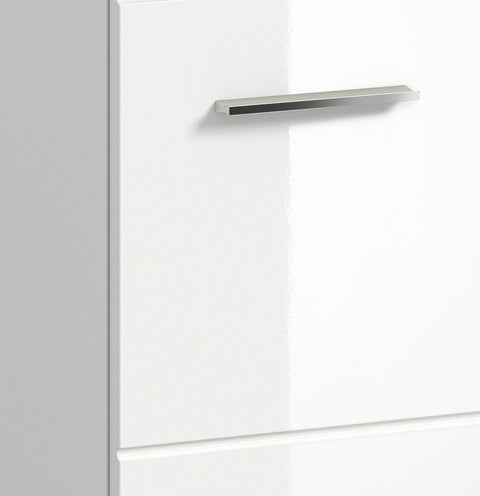 Rootz 5-Piece Bathroom Combo - Vanity Set - Tall Cabinet - High Gloss White - Ample Storage - 135x185x46 cm