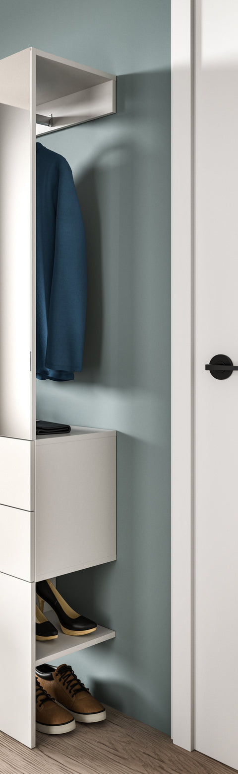 Rootz Wardrobe Panel - Coat Rack - Hallway Storage - Space-Saving Design - 52x190x36 cm