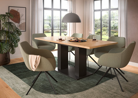 Rootz Extendable Dining Table - Dining Room Table - Expandable Table - High Durability - 150-190cm x 76cm x 80cm